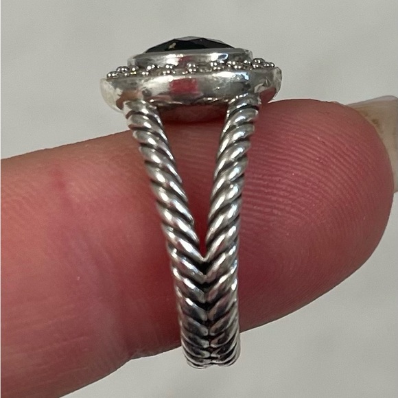 David Yurman black onyx, diamond, sterling ring size 8 - Picture 7 of 7